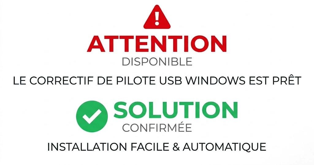 Attention - Solution Pilote USB Windows